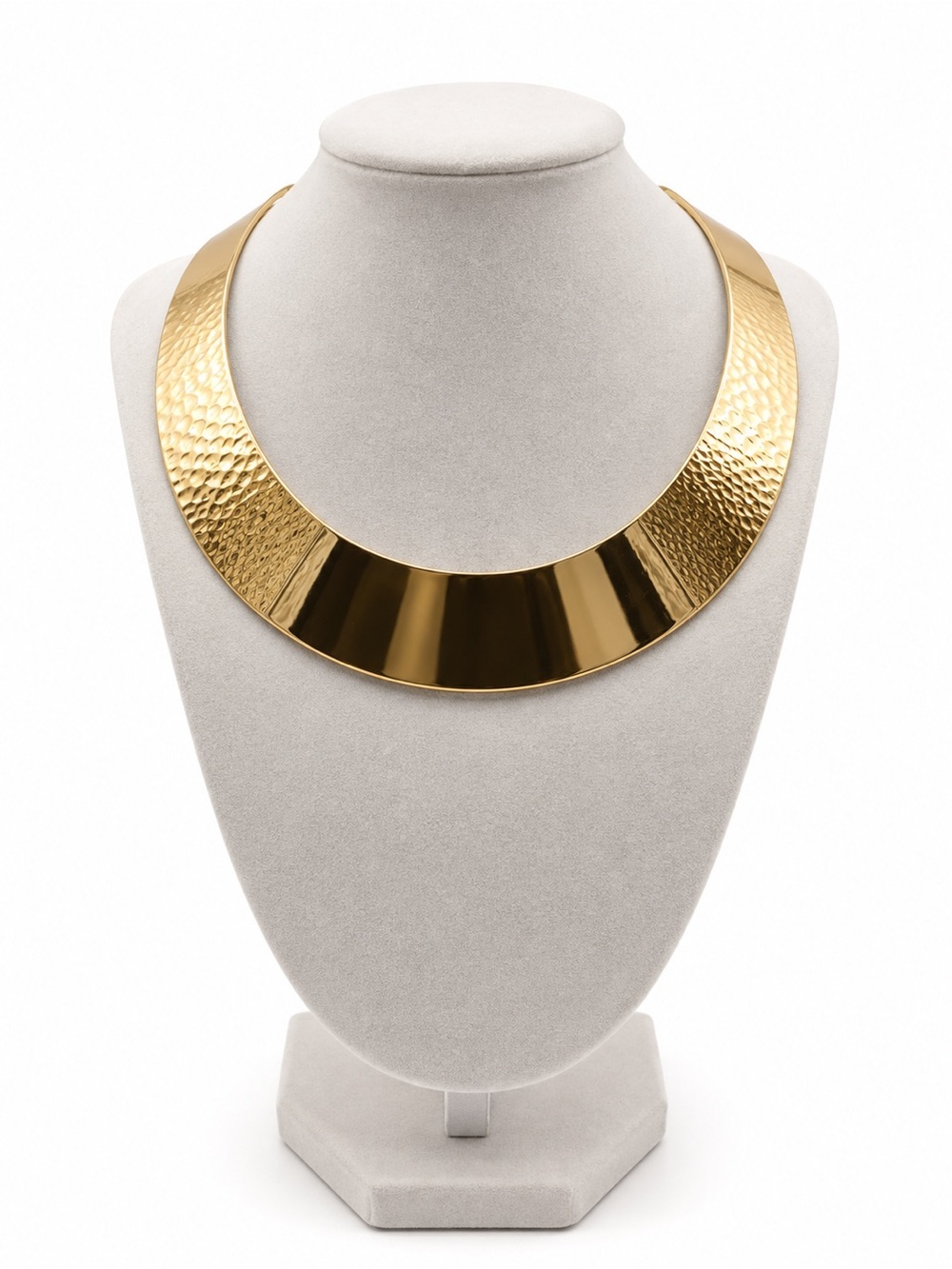 Gold-Tone Hammered Collar Necklace - Women's Jewelry